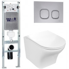 Подвесной унитаз с инсталляцией WeltWasser Amberg 350 ST / Odenbach 004 GL-WT / Amberg RD-CR 10000006564 белый глянцевый