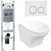 Подвесной унитаз с инсталляцией WeltWasser Amberg 350 ST / Odenbach 004 GL-WT / Amberg RD-WT 10000006566 белый глянцевый