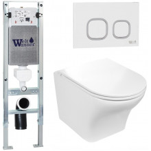 Подвесной унитаз с инсталляцией WeltWasser Amberg 350 ST / Odenbach 004 GL-WT / Amberg RD-WT 10000006566 белый глянцевый