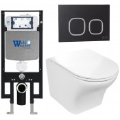 Подвесной унитаз с инсталляцией WeltWasser Amberg 497 / Odenbach 004 GL-WT / Amberg RD-BL 10000006651 белый глянцевый