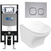 Подвесной унитаз с инсталляцией WeltWasser Amberg 497 / Odenbach 004 GL-WT / Amberg RD-CR 10000006652 белый глянцевый