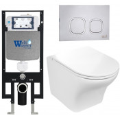 Подвесной унитаз с инсталляцией WeltWasser Amberg 497 / Odenbach 004 GL-WT / Amberg RD-MT CR 10000006653 белый глянцевый