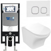 Подвесной унитаз с инсталляцией WeltWasser Amberg 497 / Odenbach 004 GL-WT / Amberg RD-WT 10000006654 белый глянцевый