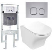 Подвесной унитаз с инсталляцией WeltWasser Amberg 497 ST / Odenbach 004 GL-WT / Amberg RD-CR 10000006740 белый глянцевый