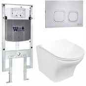 Подвесной унитаз с инсталляцией WeltWasser Amberg 497 ST / Odenbach 004 GL-WT / Amberg RD-MT CR 10000006741 белый глянцевый