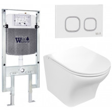 Подвесной унитаз с инсталляцией WeltWasser Amberg 497 ST / Odenbach 004 GL-WT / Amberg RD-WT 10000006742 белый глянцевый