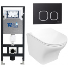 Подвесной унитаз с инсталляцией WeltWasser Amberg 506 / Odenbach 004 GL-WT / Amberg RD-BL 10000006827 белый глянцевый