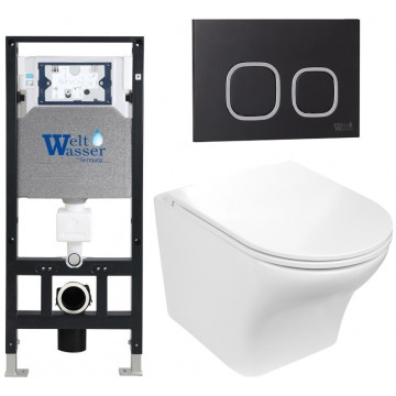 Подвесной унитаз с инсталляцией WeltWasser Amberg 506 / Odenbach 004 GL-WT / Amberg RD-BL 10000006827 белый глянцевый