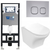 Подвесной унитаз с инсталляцией WeltWasser Amberg 506 / Odenbach 004 GL-WT / Amberg RD-CR 10000006828 белый глянцевый