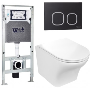 Подвесной унитаз с инсталляцией WeltWasser Amberg 506 ST / Odenbach 004 GL-WT / Amberg RD-BL 10000006915 белый глянцевый