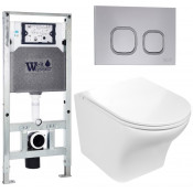 Подвесной унитаз с инсталляцией WeltWasser Amberg 506 ST / Odenbach 004 GL-WT / Amberg RD-CR 10000006916 белый глянцевый