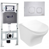 Подвесной унитаз с инсталляцией WeltWasser Amberg 506 ST / Odenbach 004 GL-WT / Amberg RD-MT CR 10000006917 белый глянцевый