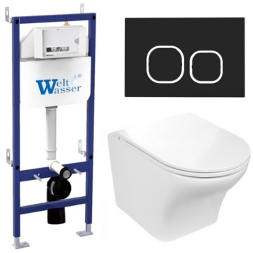 Подвесной унитаз с инсталляцией WeltWasser Bamberg 460 / Odenbach 004 GL-WT / Bamberg BL 10000012921 белый глянцевый