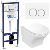 Подвесной унитаз с инсталляцией WeltWasser Bamberg 460 / Odenbach 004 GL-WT / Bamberg WT 10000012923 белый глянцевый