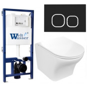 Подвесной унитаз с инсталляцией WeltWasser Bamberg 525 / Odenbach 004 GL-WT / Bamberg BL 10000012924 белый глянцевый