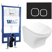 Подвесной унитаз с инсталляцией WeltWasser Bamberg 545 / Odenbach 004 GL-WT / Bamberg BL 10000012927 белый глянцевый