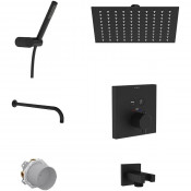 Душевая система Vitra Square A49310EXP с термостатом черный матовый