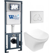 Подвесной унитаз с инсталляцией WeltWasser Marberg 410 / Odenbach 004 GL-WT / MAR 410 RD GL-WT 10000010966 белый глянцевый