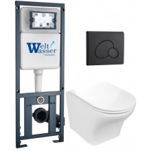 Подвесной унитаз с инсталляцией WeltWasser Marberg 410 / Odenbach 004 GL-WT / MAR 410 RD MT-BL 10000010967 белый глянцевый