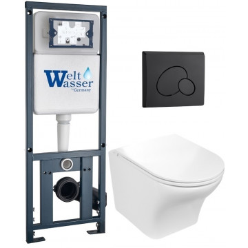 Подвесной унитаз с инсталляцией WeltWasser Marberg 410 / Odenbach 004 GL-WT / MAR 410 RD MT-BL 10000010967 белый глянцевый