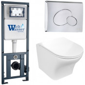 Подвесной унитаз с инсталляцией WeltWasser Marberg 410 / Odenbach 004 GL-WT / MAR 410 RD-CR 10000006492 белый глянцевый