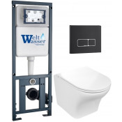 Подвесной унитаз с инсталляцией WeltWasser Marberg 410 / Odenbach 004 GL-WT / MAR 410 SE MT-BL 10000010969 белый глянцевый