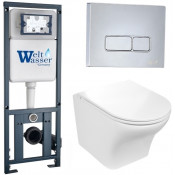 Подвесной унитаз с инсталляцией WeltWasser Marberg 410 / Odenbach 004 GL-WT / MAR 410 SE-CR 10000006493 белый глянцевый