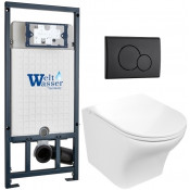 Подвесной унитаз с инсталляцией WeltWasser Marberg 507 / Odenbach 004 GL-WT / MAR 507 RD MT-BL 10000010971 белый глянцевый