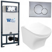 Подвесной унитаз с инсталляцией WeltWasser Marberg 507 / Odenbach 004 GL-WT / MAR 507 RD-CR 10000006982 белый глянцевый