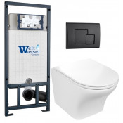 Подвесной унитаз с инсталляцией WeltWasser Marberg 507 / Odenbach 004 GL-WT / MAR 507 SE MT-BL 10000010973 белый глянцевый