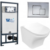 Подвесной унитаз с инсталляцией WeltWasser Marberg 507 / Odenbach 004 GL-WT / MAR 507 SE-CR 10000006981 белый глянцевый