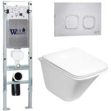Подвесной унитаз с инсталляцией WeltWasser Amberg 350 ST / Rotbach 004 GL-WT / Amberg RD-MT CR 10000006569 белый глянцевый