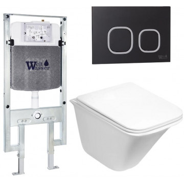 Подвесной унитаз с инсталляцией WeltWasser Amberg 497 ST / Rotbach 004 GL-WT / Amberg RD-BL 10000006743 белый глянцевый