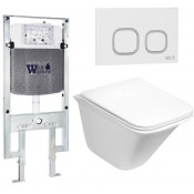Подвесной унитаз с инсталляцией WeltWasser Amberg 497 ST / Rotbach 004 GL-WT / Amberg RD-WT 10000006746 белый глянцевый