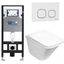 Подвесной унитаз с инсталляцией WeltWasser Amberg 506 / Rotbach 004 GL-WT / Amberg RD-WT 10000006834 белый глянцевый