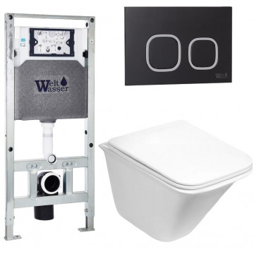 Подвесной унитаз с инсталляцией WeltWasser Amberg 506 ST / Rotbach 004 GL-WT / Amberg RD-BL 10000006919 белый глянцевый