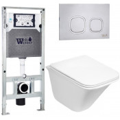 Подвесной унитаз с инсталляцией WeltWasser Amberg 506 ST / Rotbach 004 GL-WT / Amberg RD-MT CR 10000006921 белый глянцевый