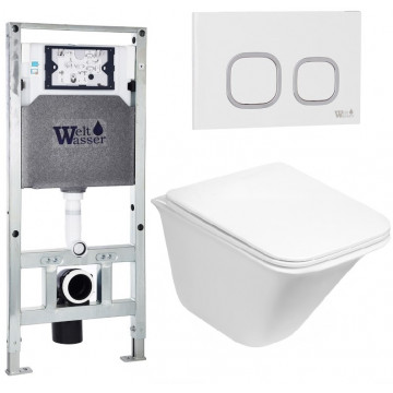 Подвесной унитаз с инсталляцией WeltWasser Amberg 506 ST / Rotbach 004 GL-WT / Amberg RD-WT 10000006922 белый глянцевый