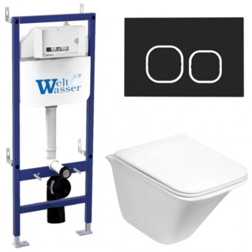 Подвесной унитаз с инсталляцией WeltWasser Bamberg 460 / Rotbach 004 GL-WT / Bamberg BL 10000012961 белый глянцевый