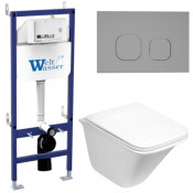 Подвесной унитаз с инсталляцией WeltWasser Bamberg 460 / Rotbach 004 GL-WT / Bamberg CR 10000012962 белый глянцевый