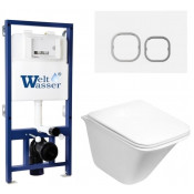 Подвесной унитаз с инсталляцией WeltWasser Bamberg 525 / Rotbach 004 GL-WT / Bamberg WT 10000012966 белый глянцевый