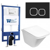 Подвесной унитаз с инсталляцией WeltWasser Bamberg 545 / Rotbach 004 GL-WT / Bamberg BL 10000012967 белый глянцевый