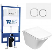 Подвесной унитаз с инсталляцией WeltWasser Bamberg 545 / Rotbach 004 GL-WT / Bamberg WT 10000012969 белый глянцевый