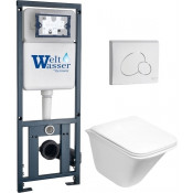 Подвесной унитаз с инсталляцией WeltWasser Marberg 410 / Rotbach 004 GL-WT / MAR 410 RD GL-WT 10000010974 белый глянцевый