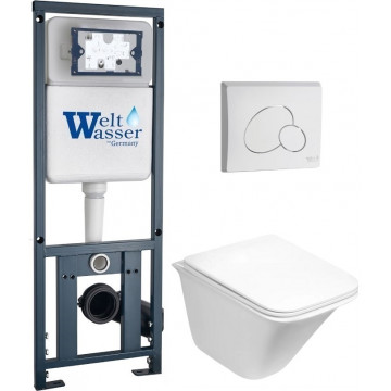 Подвесной унитаз с инсталляцией WeltWasser Marberg 410 / Rotbach 004 GL-WT / MAR 410 RD GL-WT 10000010974 белый глянцевый