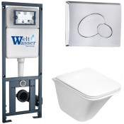 Подвесной унитаз с инсталляцией WeltWasser Marberg 410 / Rotbach 004 GL-WT / MAR 410 RD-CR 10000006497 белый глянцевый