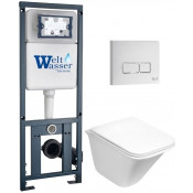 Подвесной унитаз с инсталляцией WeltWasser Marberg 410 / Rotbach 004 GL-WT / MAR 410 SE GL-WT 10000010976 белый глянцевый