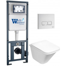 Подвесной унитаз с инсталляцией WeltWasser Marberg 410 / Rotbach 004 GL-WT / MAR 410 SE GL-WT 10000010976 белый глянцевый
