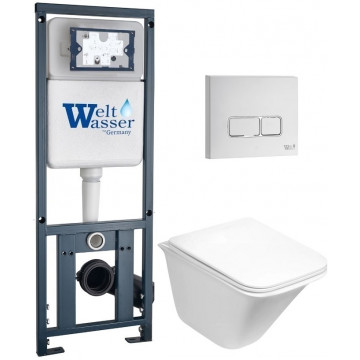 Подвесной унитаз с инсталляцией WeltWasser Marberg 410 / Rotbach 004 GL-WT / MAR 410 SE GL-WT 10000010976 белый глянцевый