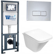 Подвесной унитаз с инсталляцией WeltWasser Marberg 410 / Rotbach 004 GL-WT / MAR 410 SE-CR 10000006496 белый глянцевый